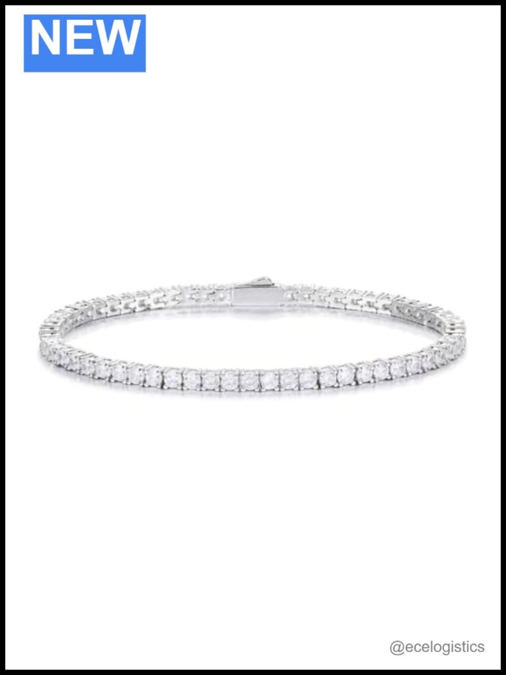 316L Stainless Steel Moissanite Tennis Bracelet 4MM VVS1 Unisex Jewelry Gift